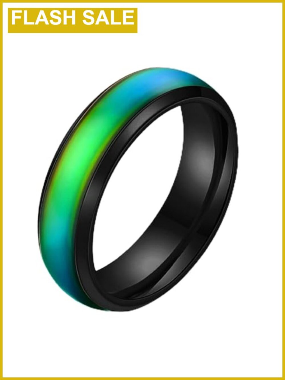 Stainless Steel Mood Ring Wedding Band, Sz 13, Waterproof
